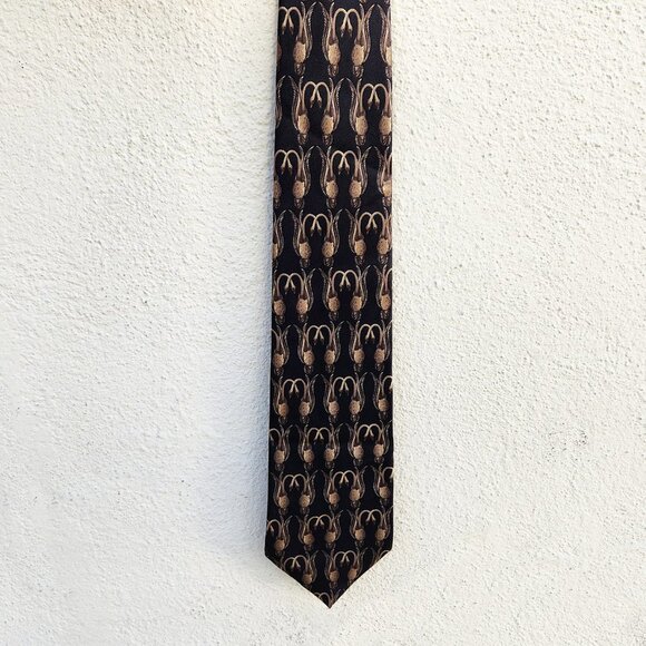 Lanvin Paris Swan Silk Tie - Picture 1 of 7